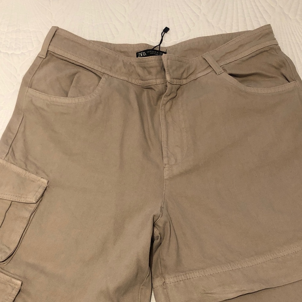 Zara Tan Flare & Wide Leg Jeans